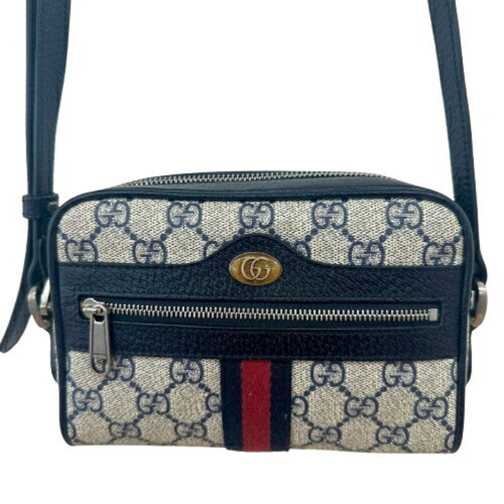 GUCCI Ophidia Shoulder Bag 517350 GG Supreme Navy Women's